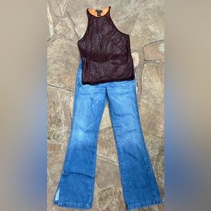 Vintage Vivienne Tam Mesh Beaded Tank